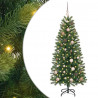 Sztuczna choinka z 150 diodami LED Zielony 150 cm PE i PVC