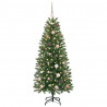 Sztuczna choinka z 150 diodami LED Zielony 150 cm PE i PVC
