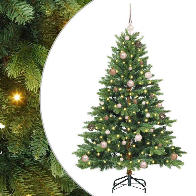 Sztuczna choinka z 150 diodami LED Zielony 150 cm PE i PVC