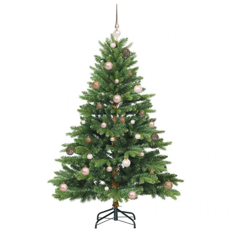 Sztuczna choinka z 150 diodami LED Zielony 150 cm PE i PVC