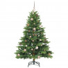 Sztuczna choinka z 150 diodami LED Zielony 150 cm PE i PVC