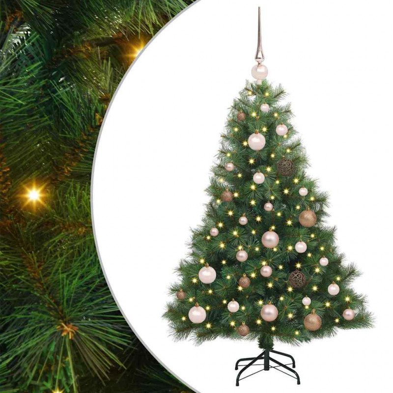 Sztuczna choinka z 150 diodami LED Zielony 120 cm PE i PVC