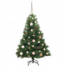 Sztuczna choinka z 150 diodami LED Zielony 120 cm PE i PVC