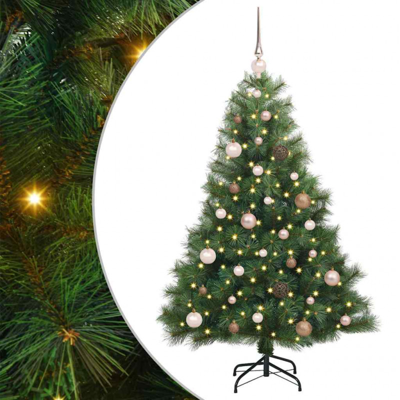 Sztuczna choinka z 150 diodami LED Zielony 150 cm PE i PVC