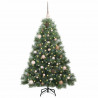 Sztuczna choinka z 150 diodami LED Zielony 150 cm PE i PVC