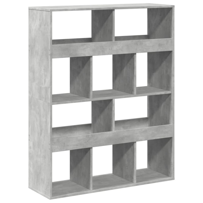 Regał, szarość betonu, 100x33x125,5 cm, materiał drewnopochodny