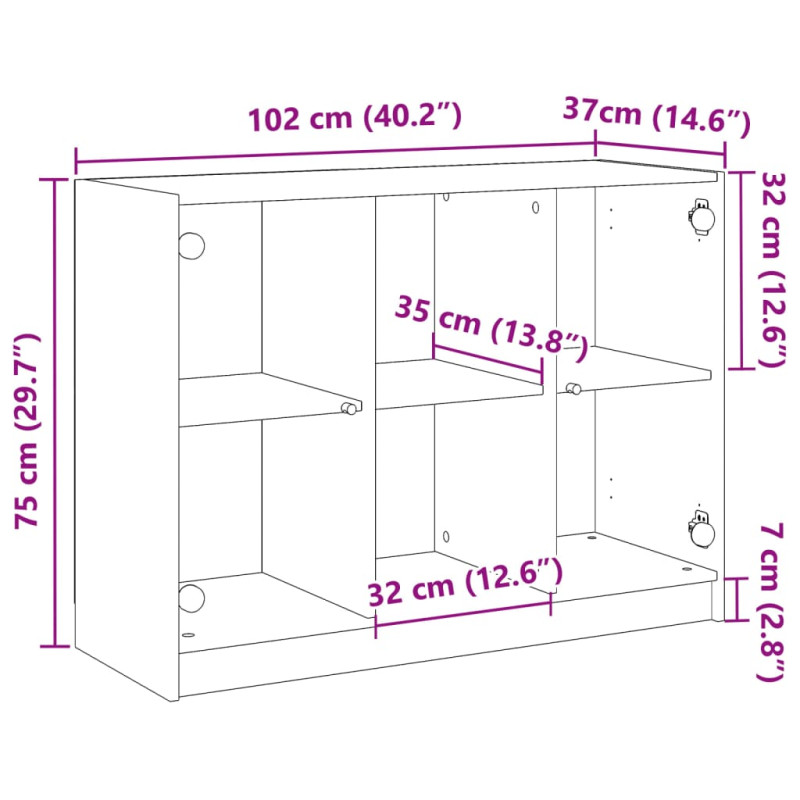 Szafka, stare drewno, 102x37x75,5 cm, materiał drewnopochodny