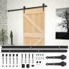 Drzwi przesuwne Naturalny i czarny 80 x 210 cm