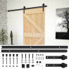 Drzwi przesuwne Naturalny i czarny 80 x 210 cm