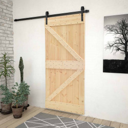 Drzwi przesuwne Naturalny i czarny 80 x 210 cm