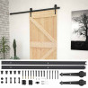 Drzwi przesuwne Naturalny i czarny 90 x 210 cm