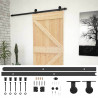 Drzwi przesuwne Naturalny i czarny 90 x 210 cm