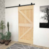 Drzwi przesuwne Naturalny i czarny 90 x 210 cm