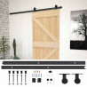 Drzwi przesuwne Naturalny i czarny 90 x 210 cm