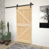 Drzwi przesuwne Naturalny i czarny 90 x 210 cm