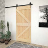 Drzwi przesuwne Naturalny i czarny 100 x 210 cm