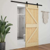 Drzwi przesuwne Naturalny i czarny 100 x 210 cm