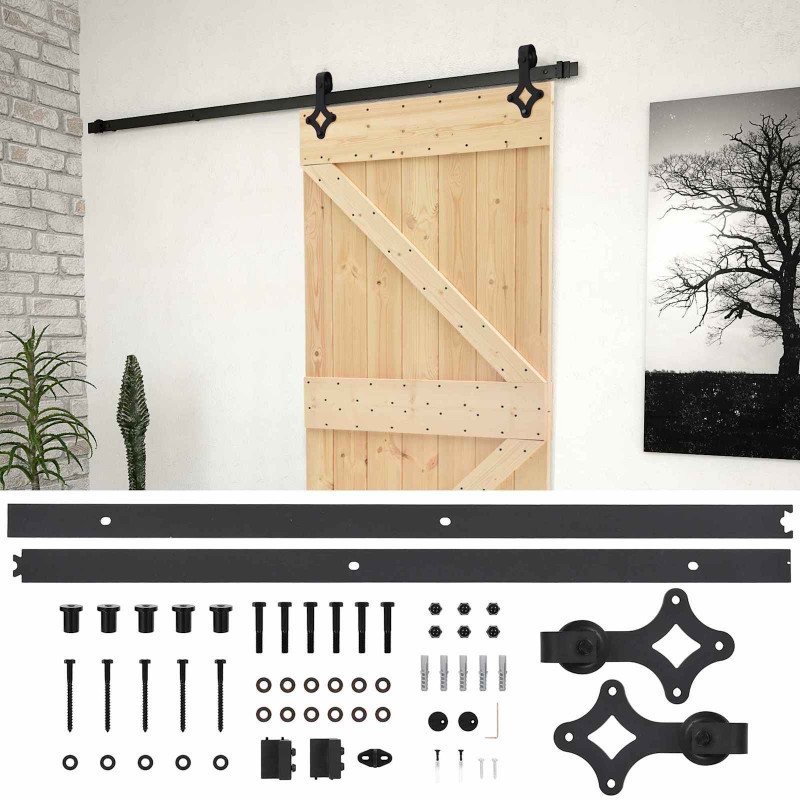 Drzwi przesuwne Naturalny i czarny 100 x 210 cm