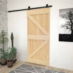 Drzwi przesuwne Naturalny i czarny 100 x 210 cm