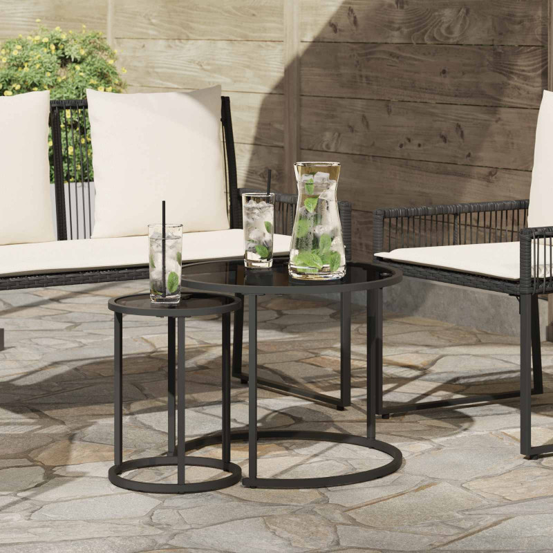 Zestaw stolików kawowych 2 pcs 55 x 55 x 45 cm stal
