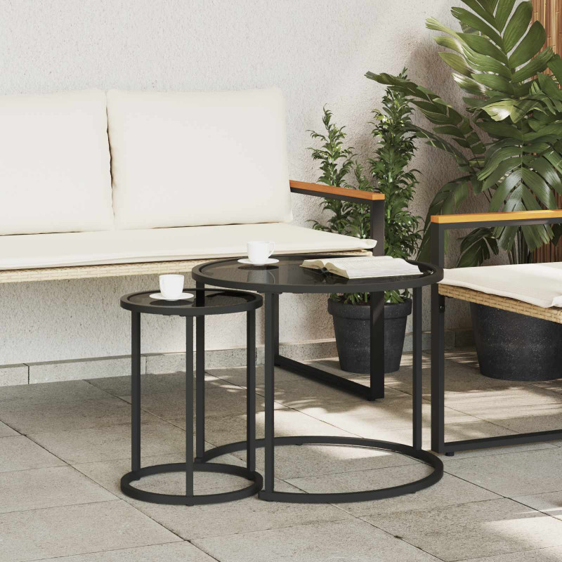 Zestaw stolików kawowych 2 pcs 55 x 55 x 45 cm stal