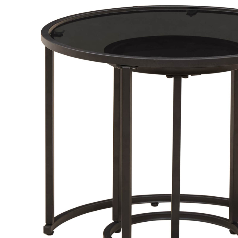 Zestaw stolików kawowych 2 pcs 55 x 55 x 45 cm stal