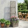 Donica ogrodowa z trellem Szary 35 x 30 x 135 cm polirattan