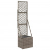 Donica ogrodowa z trellem Szary 35 x 30 x 135 cm polirattan