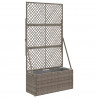 Donica ogrodowa z trellem Szary 70 x 30 x 135 cm polirattan