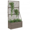 Donica ogrodowa z trellem Szary 70 x 30 x 135 cm polirattan