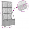 Donica ogrodowa z trellem Szary 70 x 30 x 135 cm polirattan