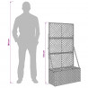 Donica ogrodowa z trellem Szary 70 x 30 x 135 cm polirattan