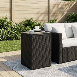 Stolik boczny Czarny 35 x 35 x 70 cm polirattan
