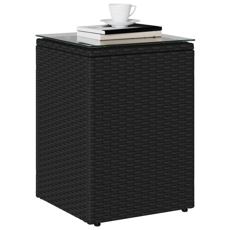 Stolik boczny Czarny 35 x 35 x 70 cm polirattan