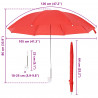 Parasol z Klamrą 2 pcs Czerwony ceglasty Ø 105 x 86 cm