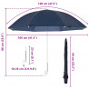 Parasol z Klamrą 2 pcs Granatowy Ø 105 x 86 cm Poliester 170T