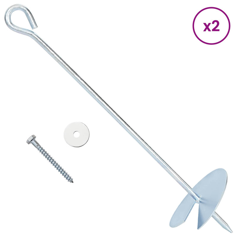 Kotwa ziemna 10 pcs srebrny Ø10 x 40 cm Galwanizowany metal