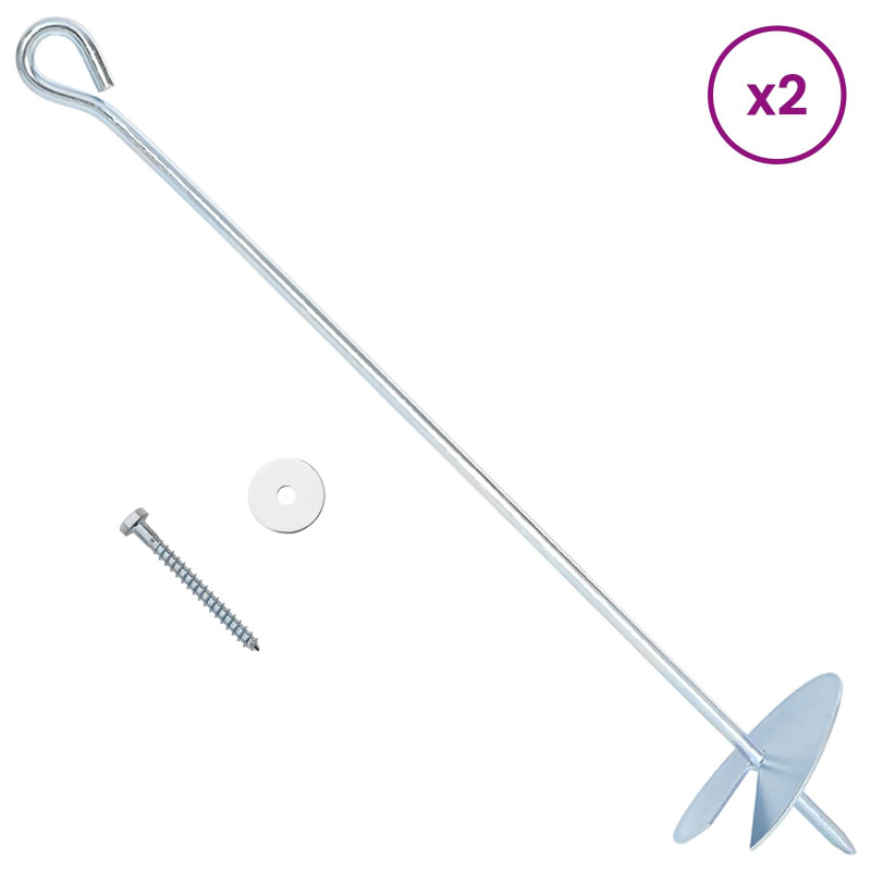 Kotwa ziemna 10 pcs srebrny Ø10 x 50 cm Galwanizowany metal