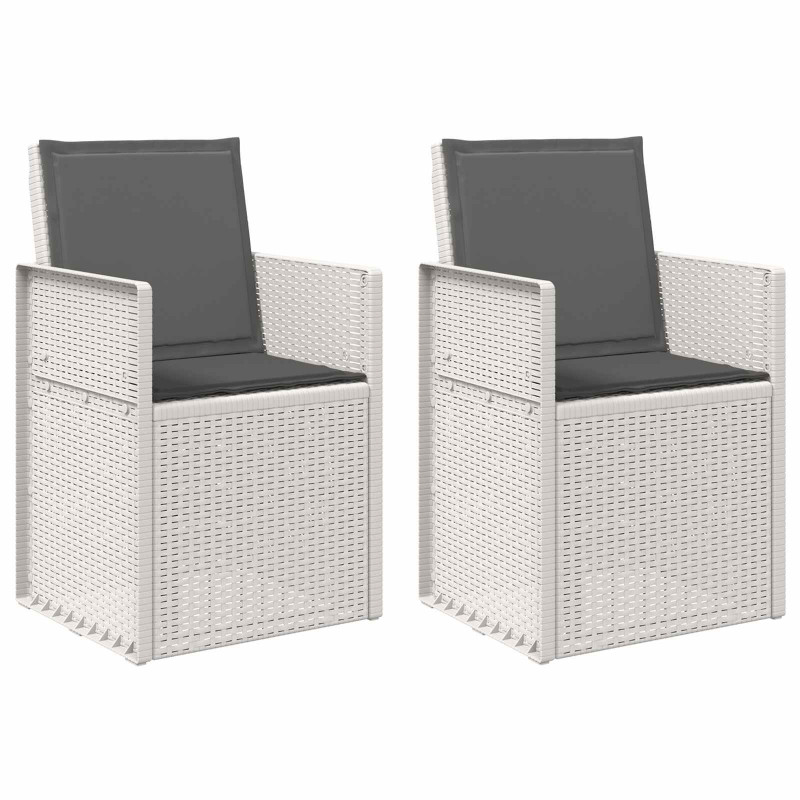 Krzesła do ogrodu 2 pcs Biały i antracyt PP