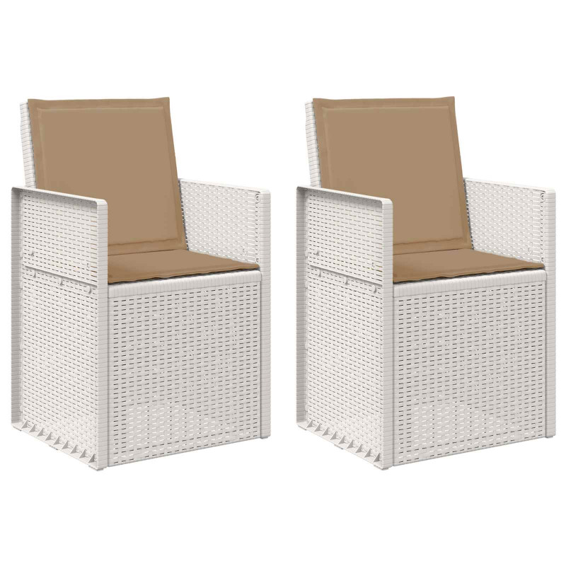Krzesła do ogrodu 2 pcs Biały i taupe PP