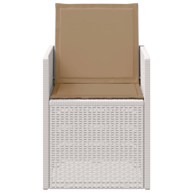 Krzesła do ogrodu 2 pcs Biały i taupe PP