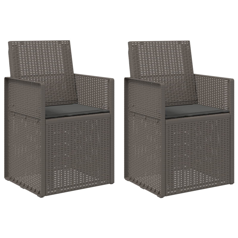 Krzesła do ogrodu 2 pcs Jasnoszary i antracytowy PP