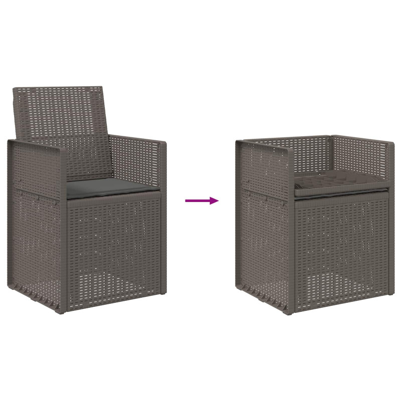 Krzesła do ogrodu 2 pcs Jasnoszary i antracytowy PP