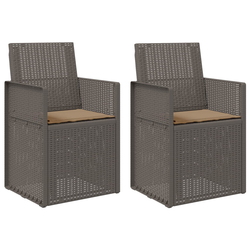 Krzesła do ogrodu 2 pcs Jasnoszary i Taupe PP