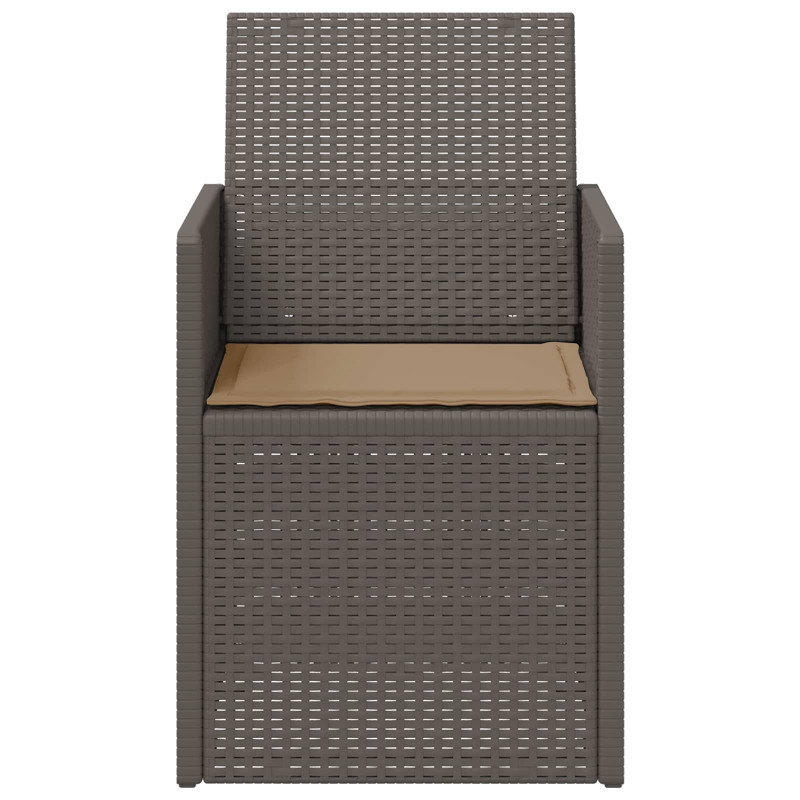 Krzesła do ogrodu 2 pcs Jasnoszary i Taupe PP