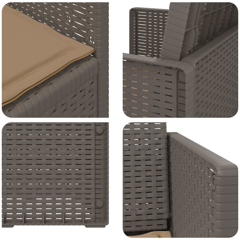 Krzesła do ogrodu 2 pcs Jasnoszary i Taupe PP