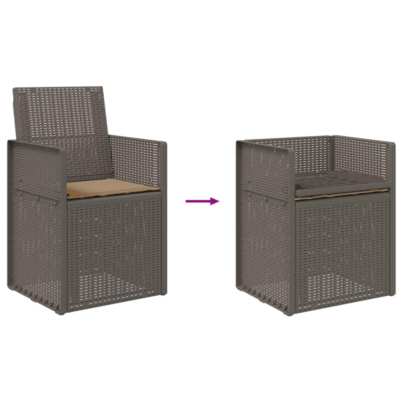 Krzesła do ogrodu 2 pcs Jasnoszary i Taupe PP
