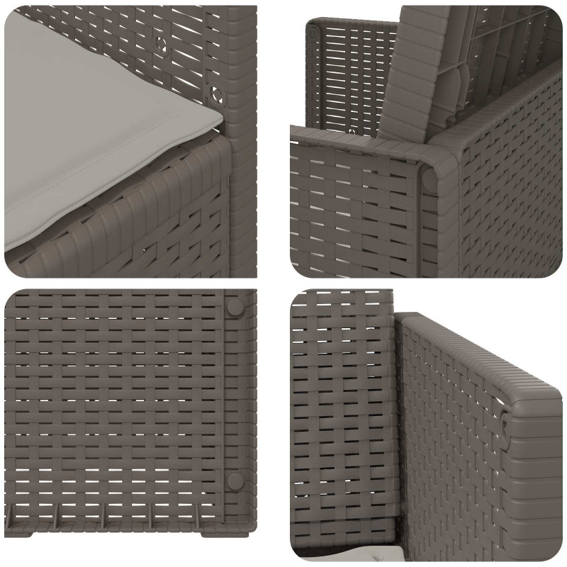 Krzesła do ogrodu 2 pcs jasnoszary PP