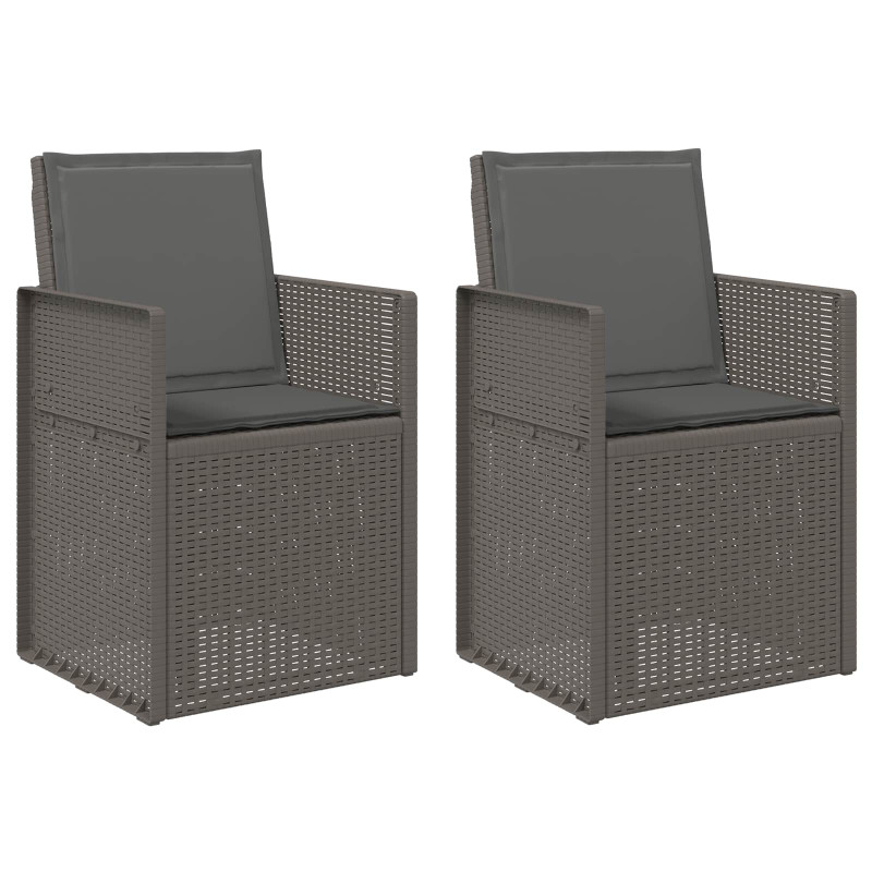 Krzesła do ogrodu 2 pcs Jasnoszary i antracytowy PP