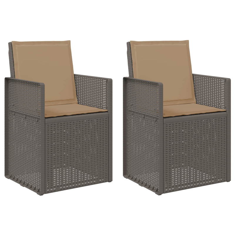 Krzesła do ogrodu 2 pcs Jasnoszary i Taupe PP
